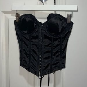 Fredrick’s of Hollywood X Forever 21 Black Satin Corset